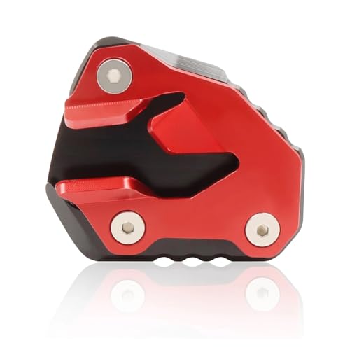FZCSIMR Ständerpolster Für Tiger 800 XC 800 XCX XCa XR XRx XRt 2015-2021 Motorrad Seitenständer Seitenständer Vergrößern Extension Pad Stützplatte Seitenständerpolster(Rot) von FZCSIMR
