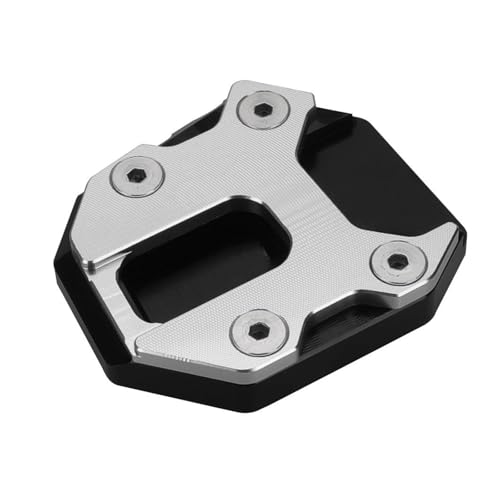 FZCSIMR Ständerpolster Für Y&amaha MT-09 MT09 SP Für Tracer 9 GT XSR900 2021 2022 2023 2024 2025 Fußpolster Stützplatte Ständer Extender Fuß Seitenständer Seitenständerpolster(Silber) von FZCSIMR