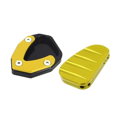 FZCSIMR Ständerpolster Motorrad Ständer Fuß Seitenständer Extension Pad Stützplatte Für Zontes 150m 150d 350d 350m 368d 368m Seitenständerpolster(Gold,1 Satz) von FZCSIMR