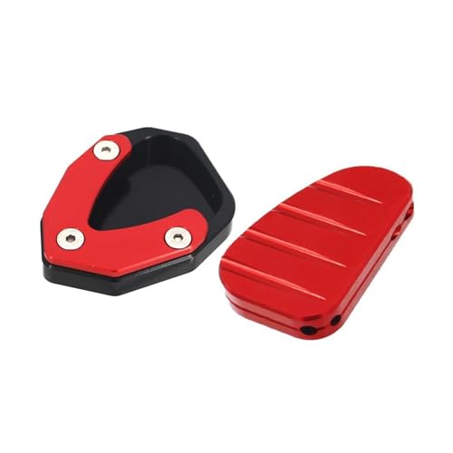 FZCSIMR Ständerpolster Motorrad Ständer Fuß Seitenständer Extension Pad Stützplatte Für Zontes 150m 150d 350d 350m 368d 368m Seitenständerpolster(Rot,1 Satz) von FZCSIMR