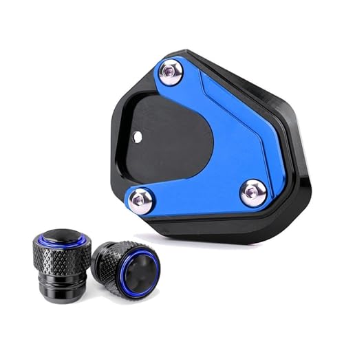 FZCSIMR Ständerpolster Motorrad Verlängerungspad Für NX500 NX 500 2023-2025 NX400 CB500X CB 500X Seitenständer Fuß Ständer Ständer Reifen Ventilkappe Seitenständerpolster(Blau,1 Satz) von FZCSIMR