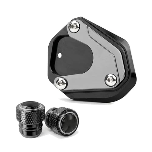 FZCSIMR Ständerpolster Motorrad Verlängerungspad Für NX500 NX 500 2023-2025 NX400 CB500X CB 500X Seitenständer Fuß Ständer Ständer Reifen Ventilkappe Seitenständerpolster(Grau,1 Satz) von FZCSIMR