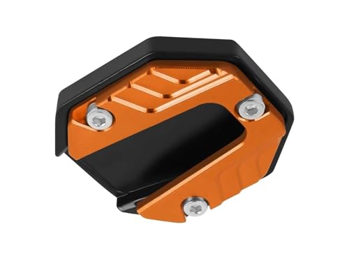 FZCSIMR Ständerpolster Motorradzubehör Universal Scooter Ständer Verlängerungsplatte Fuß Seitenständer Anti-Rutsch Basis Stütze Vergrößerungspad Für Kawasaki Seitenständerpolster(Orange) von FZCSIMR