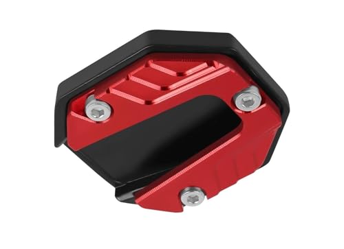 FZCSIMR Ständerpolster Motorradzubehör Universal Scooter Ständer Verlängerungsplatte Fuß Seitenständer Anti-Rutsch Basis Stütze Vergrößerungspad Für Kawasaki Seitenständerpolster(Rot) von FZCSIMR