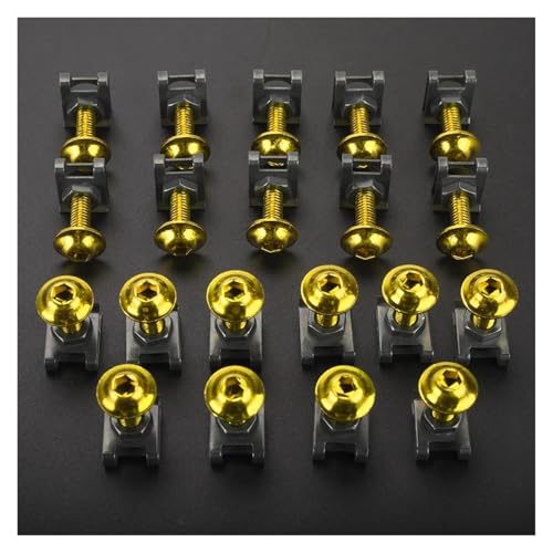 Für Ducati Motorrad Verkleidung Schrauben Muttern Kit Körper Fastener Clips Schraube Muttern Motorrad Schraubensatz(GOLD,20 Stück) von FZCSIMR