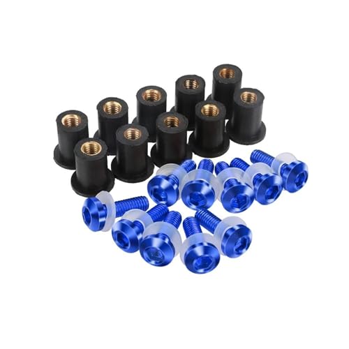 Für Suzuki Für Katana GSXF650 Für Katana GSXF1100 Für Katana 600 750 GSX750S GSX250R GSX650F GSX1000S Windschutzscheibenschrauben Kit Motorrad Schraubensatz(Blau) von FZCSIMR