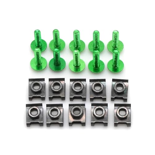 Für XL1000 V Für Varadero XL1000 MSR250 PGM2 PGM3 PGM4 Motorrad M6 Verkleidung Schrauben Verschluss Clips Körper Feder Mutter Schrauben Motorrad Schraubensatz(GRÜN) von FZCSIMR