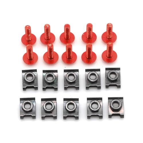 Für XL1000 V Für Varadero XL1000 MSR250 PGM2 PGM3 PGM4 Motorrad M6 Verkleidung Schrauben Verschluss Clips Körper Feder Mutter Schrauben Motorrad Schraubensatz(Rot) von FZCSIMR