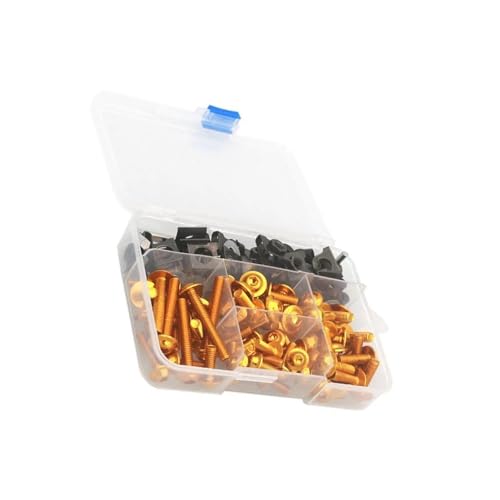 Für Y&amaha Motorrad Verkleidungsschrauben Kit Karosserie Schrauben Mutter Motorrad Schraubensatz(GOLD) von FZCSIMR