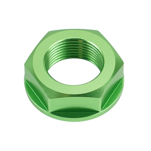 Hinterrad Achse Welle Kontermutter Schraube Felge M22 Motorrad Für KX125 KX250 KX250F KLX450R Motorrad Schraubensatz(GRÜN) von FZCSIMR