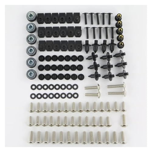 Motorrad Komplette Verkleidungsschrauben Kit Karosserie Schrauben Clips Mutter Für Y&amaha YZF600R YZF-R6 R6 R6S YZF1000R YZF750R Motorrad Schraubensatz(SILBER) von FZCSIMR