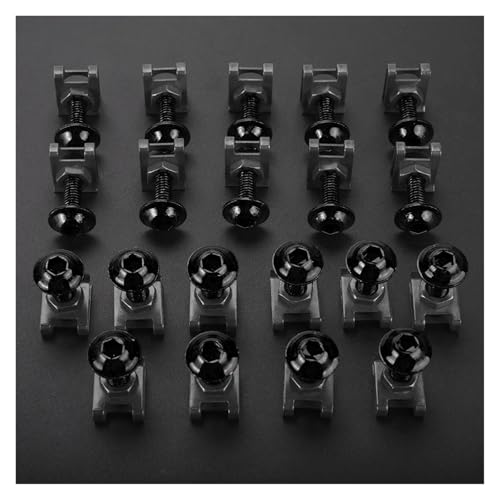Motorrad Verkleidungsschrauben Muttern Kit Karosserie Befestigungsclips Schraube Auto Muttern Für Aprilia Motorrad Schraubensatz(Schwarz,20 Stück) von FZCSIMR