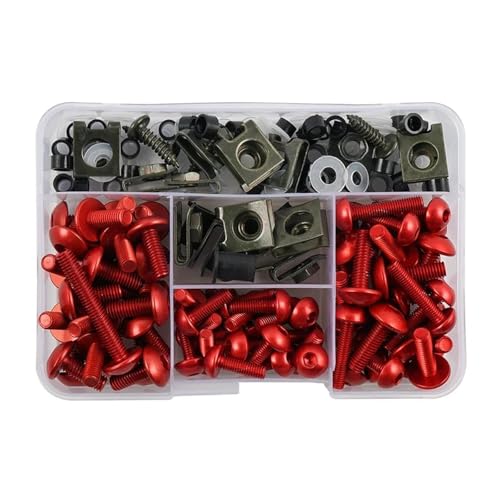 Verkleidungsschutzschrauben Kit Körperschrauben Mutter Für Aprilia 177PCS Motorrad Schraubensatz(Rot) von FZCSIMR