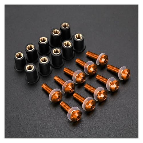 Windschutzscheibenmuttern 10er-Set Gummimuttern Für Y&amaha Windschutzscheibenschrauben Motorrad-Schraubensatz(Orange) von FZCSIMR