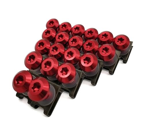 Windschutzscheibenmuttern Für Aprilia Motorrad Zubehör Verkleidungsschrauben Clips Karosserie Federschrauben Kit Motorrad-Schraubensatz(Rot) von FZCSIMR