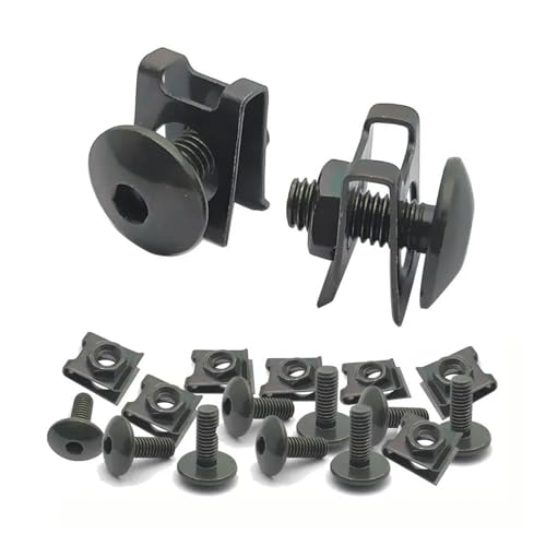 Windschutzscheibenmuttern Für Motorrad Roller ATV Moped Abdeckung Schraube Bolzen Und U-Typ Clips Mit Mutter M6 6mm M6X16 10 Set Motorrad-Schraubensatz Windschutzscheibenmuttern Für Motorrad Roller ATV Moped Abdeckung Schraube Bolzen Und U-Typ Clips Mit Mutter M6 6mm M6X16 10 Set Motorrad-Schraubensatz von FZCSIMR