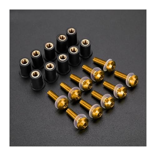 Windschutzscheibenmuttern Für Suzuki GSXR 600 GSXR750 GSX-R 1000 K1 K2 K3 K4 K5 K6 K7 K8 K9 Windschutzscheibenschraube Gummimuttern 5MM 10PCS Verkleidungsschrauben Kit Motorrad-Schraubensatz(GOLD) von FZCSIMR