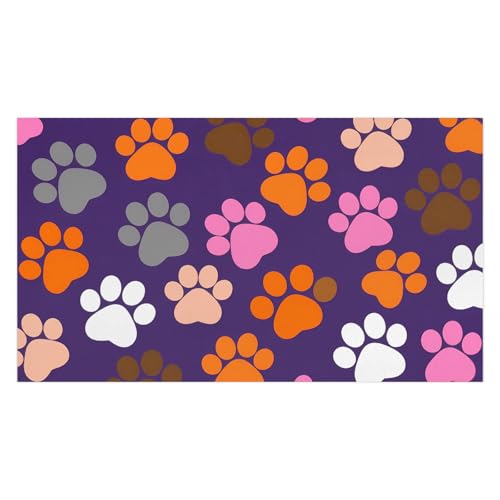 Futtermatte für Haustiere mit Pfotenabdruck, saugfähige Hundematte für Futter- und Wassernapf, keine Flecken, schnell trocknendes Katzen-Tischset mit wasserdichter Gummi-Rückseite, Haustierzubehör für Futtermatte für Haustiere mit Pfotenabdruck, saugfähige Hundematte für Futter- und Wassernapf, keine Flecken, schnell trocknendes Katzen-Tischset mit wasserdichter Gummi-Rückseite, Haustierzubehör für von FZDXZJJ