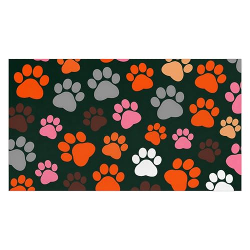 Futtermatte für Haustiere mit Pfotenabdruck, saugfähige Hundematte für Futter- und Wassernapf, keine Flecken, schnell trocknendes Katzen-Tischset mit wasserdichter Gummi-Rückseite, Haustierzubehör für Futtermatte für Haustiere mit Pfotenabdruck, saugfähige Hundematte für Futter- und Wassernapf, keine Flecken, schnell trocknendes Katzen-Tischset mit wasserdichter Gummi-Rückseite, Haustierzubehör für von FZDXZJJ