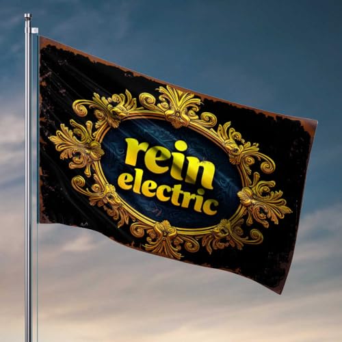 Autofahnen für Zimmer, goldener, verzierter Rahmen mit Zügel, elektrischer Text, Raumzubehör für Herren, Camper-Dekor (60 x 90 cm) von FZFN