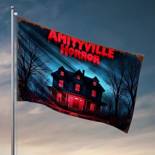 Autoflaggen für Zimmer, Amityville Horror: A Haunting Night At The Haunted House Flagge, Raumzubehör für Herren, Camper-Dekor (60 x 90 cm) von FZFN