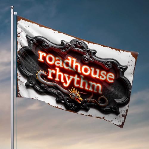 Dorm-Flaggen für Mädchen, Neon-Lit-Drache: Roadhouse Rhythmusschild, Flagge, kleine Flaggen, Bar-Dekoration für Zuhause (120 x 180 cm) von FZFN