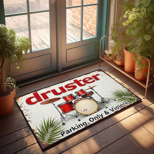 FZFN Farmhouse Fußmatte mit Aufschrift "Drummer's Paradise: Parkplatz", exklusiv und intensiv, Poolzubehör, 65 x 90 cm von FZFN