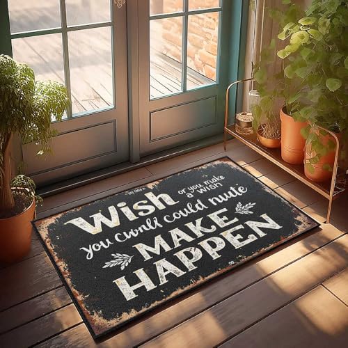 FZFN Fußmatten für den Eingangsbereich, Home Make Your Dreams Happen: A Motivational Zitat Schild Fußmatte Welcome Home Fußmatte Cool Stuff für Jungen (65 x 90 cm) von FZFN