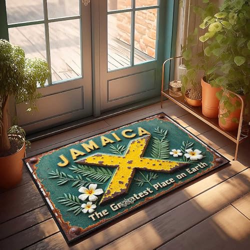 FZFN Retro Area Rug Jamaika: The Greatest Place On Earth Fußmatte Home Sweet Home Teppich Fußmatten für den Hauseingang (40 x 60 cm) von FZFN