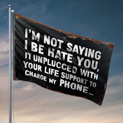Flags For Guys Rusty Sign Humorously Explains Phone Charging Necessity Flag Teen Stuff Backyard Bar Decor (30 x 45 cm) von FZFN