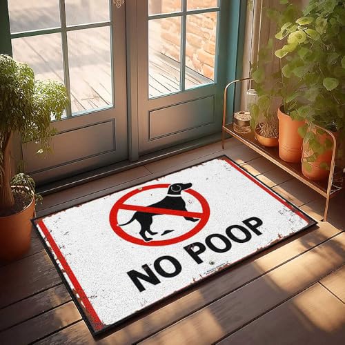Fußmatte mit Aufschrift "No Dog Poop allowed", für Haustür, Keller, 50 x 80 cm von FZFN