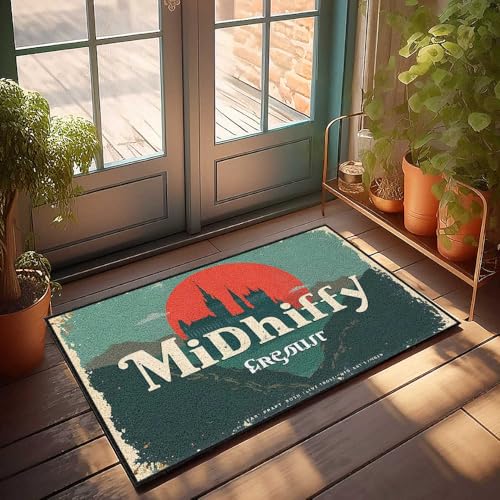 Fußmatte mit Aufschrift "Welcome Mats" für den Außenbereich, Motiv: "Ein Schloss unter einem Blutmond", 50 x 80 cm von FZFN