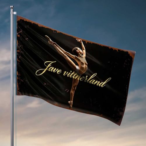 Gartenflagge Herbstflaggen für Raumdekoration, anmutige Eleganz: Poise und Leidenschaft einer Balletttänzerin, lustige College-Dekoration (152 x 244 cm) von FZFN