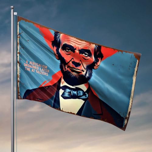 Heimdekoration für Herren, Abraham Lincoln: A Jerusalem, das später bei Taizers geordnet wurde, Retro-Dekor-Flagge für Schlafzimmer (30 x 45 cm) von FZFN
