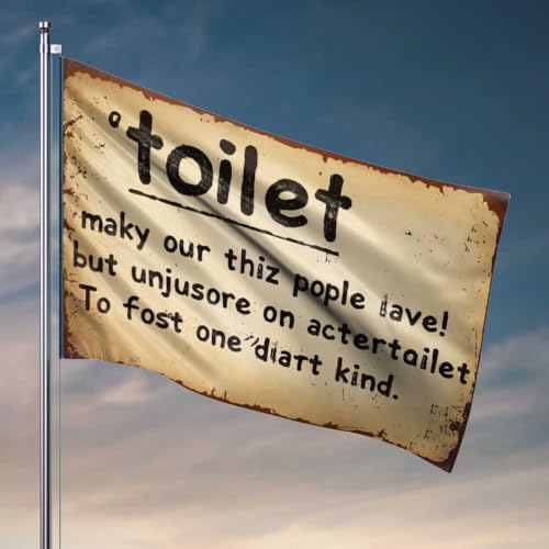Lustige Bar-Dekor-Beschilderung: Toilettenregeln für richtige Hygiene und Respekt, Flagge, Pool-Dekoration, Outdoor, Teenager, Jungen, Raumdekoration (152 x 244 cm) von FZFN