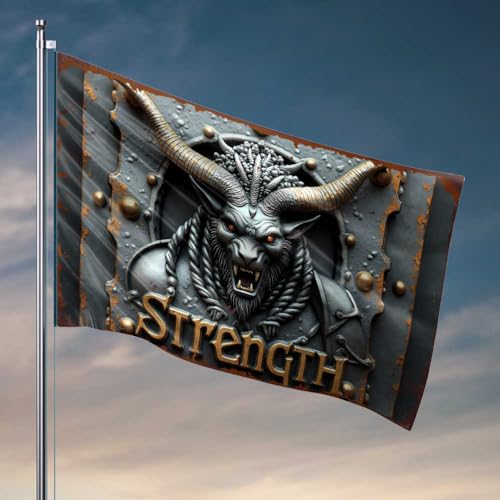 Lustige Bar-Dekor-Stärke: Die Macht des mythischen Biests Emblem, Flagge, Pool-Dekoration, Outdoor, Teenager, Jungen, Raumdekoration (152 x 244 cm) von FZFN