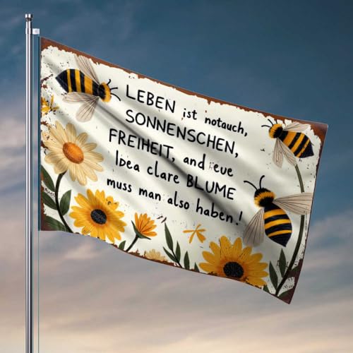 Lustige Bar-Dekoration, "Life Is Not Just About Bees, But Also Sunflowers, Freedom, And Cl Flagge, Pool-Dekorationen, Outdoor, Teen Boy Room Decor(30 x 45 cm) von FZFN