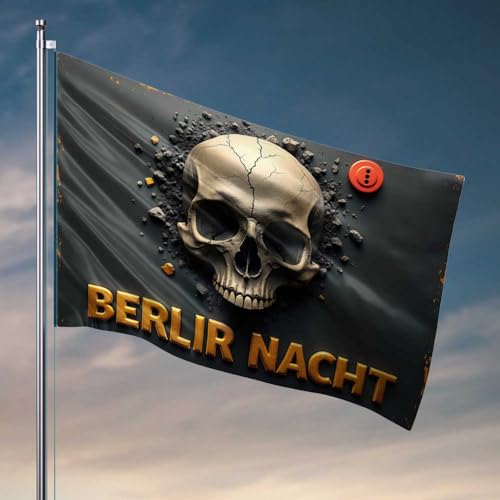 Lustige Bar-Dekoration, Motiv: Berliner Nacht: Die dunkle Seite der Berliner Flagge, Pool-Dekoration, Outdoor, Teenager, Jungen, Raumdekoration (60 x 90 cm) von FZFN