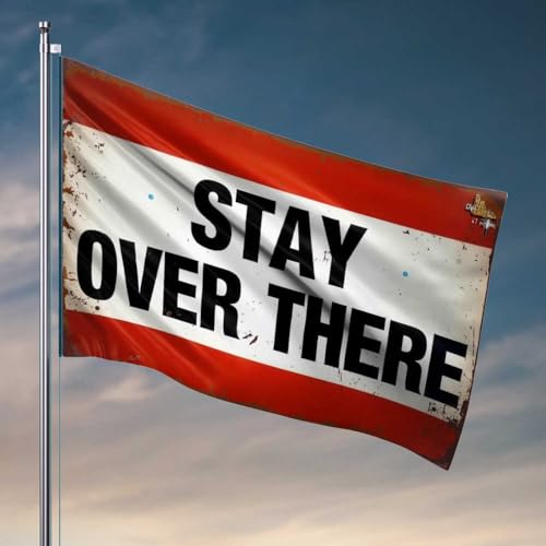 Lustige Bar-Dekoration, Vintage-Schild, Motiv: "Stay Over There", Kunstwerk, Flagge, Pool-Dekorationen, Outdoor, Teenager, Jungen, Raumdekoration (120 x 180 cm) von FZFN