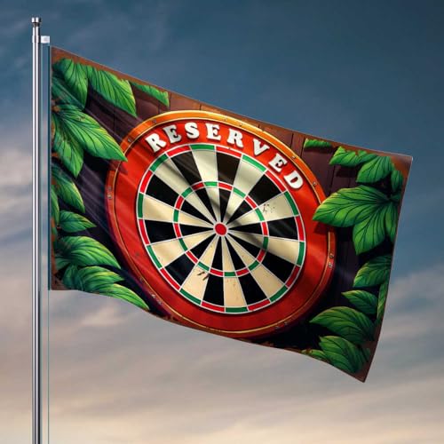 Lustige Bar-Dekoration, reservierte Dartscheibe mit üppigen grünen Blättern, Flagge, Pool-Dekorationen, Outdoor, Teenager, Jungen, Raumdekoration (30 x 45 cm) von FZFN