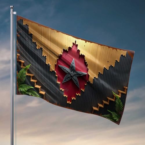 Lustige Bar-Dekoration, rustikales Wellmetall mit Stern-Treppen-Design, Flagge, Pool-Dekoration, Outdoor, Teenager, Jungen, Raumdekoration (152 x 244 cm) von FZFN