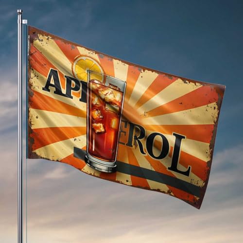 Lustige Gartenflaggen Campari Spritz: Eine erfrischende italienische Cocktail-Rezeptflagge, Raumdekoration, coole Sachen für Jungen (152 x 244 cm) von FZFN