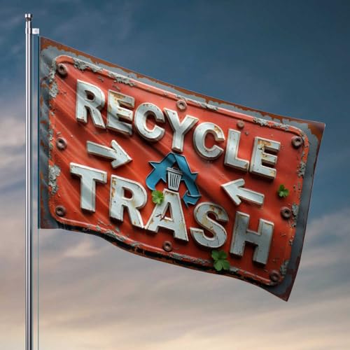 Lustige Gartenflaggen recyceln gegen Mülleimer: Wählen Sie Nachhaltigkeitsflagge, Raumdekoration, coole Sachen für Jungen (120 x 180 cm) von FZFN