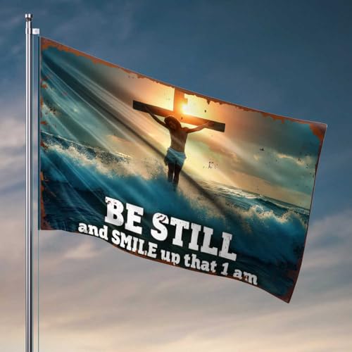 Lustige Wohnheim-Dekoration, "Be still and Smile: Findet Frieden inmitten der Wellen des Lebens", Raumflaggen für Mädchen, Männer, Höhlenmöbel (30 x 45 cm) von FZFN