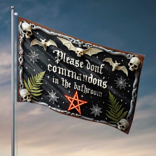 Lustige Wohnheim-Dekoration, gruselige Warnung: Keine Befehle im Badezimmer. Flagge für Mädchen, Männer, Höhlenmöbel, 152 x 244 cm Lustige Wohnheim-Dekoration, gruselige Warnung: Keine Befehle im Badezimmer. Flagge für Mädchen, Männer, Höhlenmöbel, 152 x 244 cm von FZFN