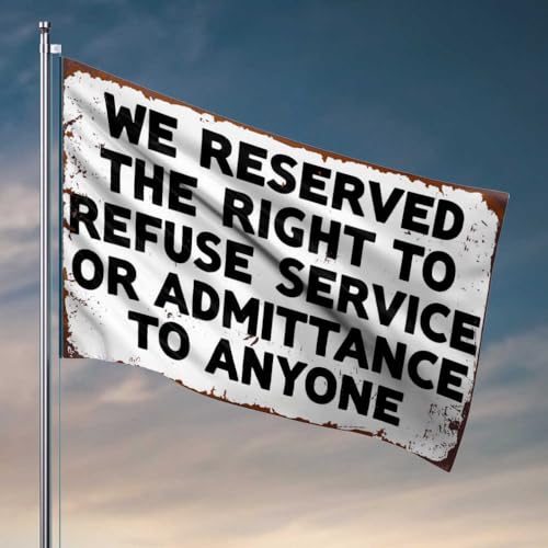 Lustiges Bar-Dekor "Reserved Rights: Denial Of Service Policy", Flagge, Pool-Dekorationen, Outdoor, Teenager, Jungen, Raumdekoration (120 x 180 cm) von FZFN