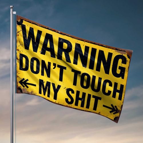 Lustiges Wohnheim-Dekor, rustikales Warnschild, Aufschrift "Don't Touch My Stuff", College-Poster für Jungs, Flaggen für Zimmer, lustig (152 x 244 cm) von FZFN
