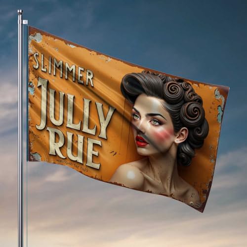 Männerhöhlendekoration und Zubehör, Jully Rue: Vintage-Glamour in jeder Pose, Flagge, Geschenke für Heimdekoration, Spielzimmer-Zubehör (152 x 244 cm) von FZFN