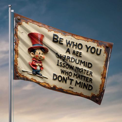 Raumflaggen für Jungs Be Who You Are: A Whimsical Reminder To Embrace Your True Self Flag Man Cabe Decor Lustige Wohnheim-Flaggen (152 x 244 cm) von FZFN