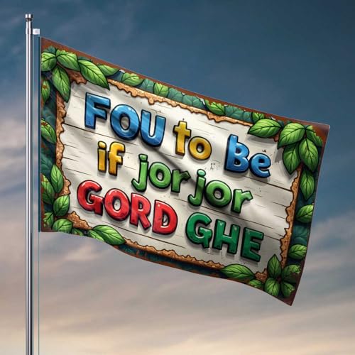 Raumflaggen für Jungs Fou To Be If Jor Jor Gord Ghe: Eine bunte Abenteuerflagge Mann Cabe Decor Lustige Wohnheim-Flaggen (120 x 180 cm) von FZFN